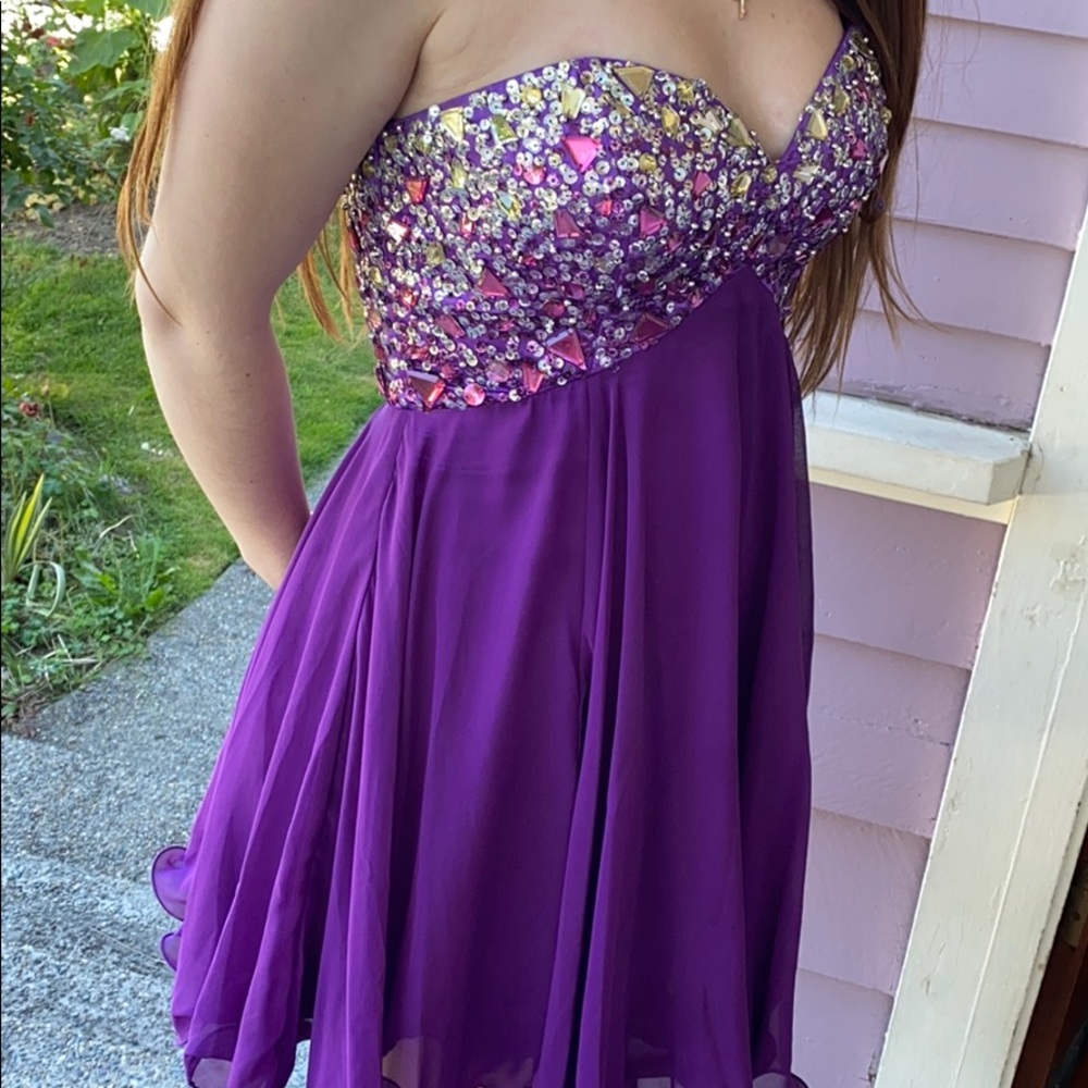 Purple sequined dress